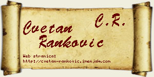 Cvetan Ranković vizit kartica